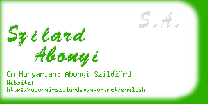 szilard abonyi business card